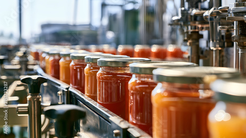 Automation boosts productivity in this bustling food manufacturing plant, where jars brimming with sauce move along a frenetic conveyor belt during the day