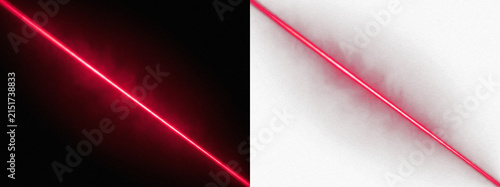 Red laser beam light effect, diagonal line for overlay design, Transparent background