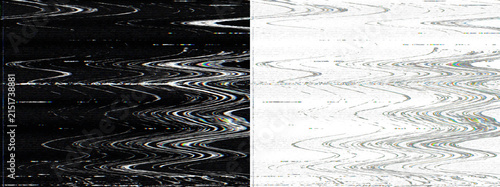 Glitch distortion effect, black and white noise texture for overlay, Transparent background