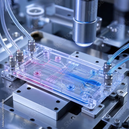 Biomedical Microfluidic Chip for Advanced Lab Research Close-up