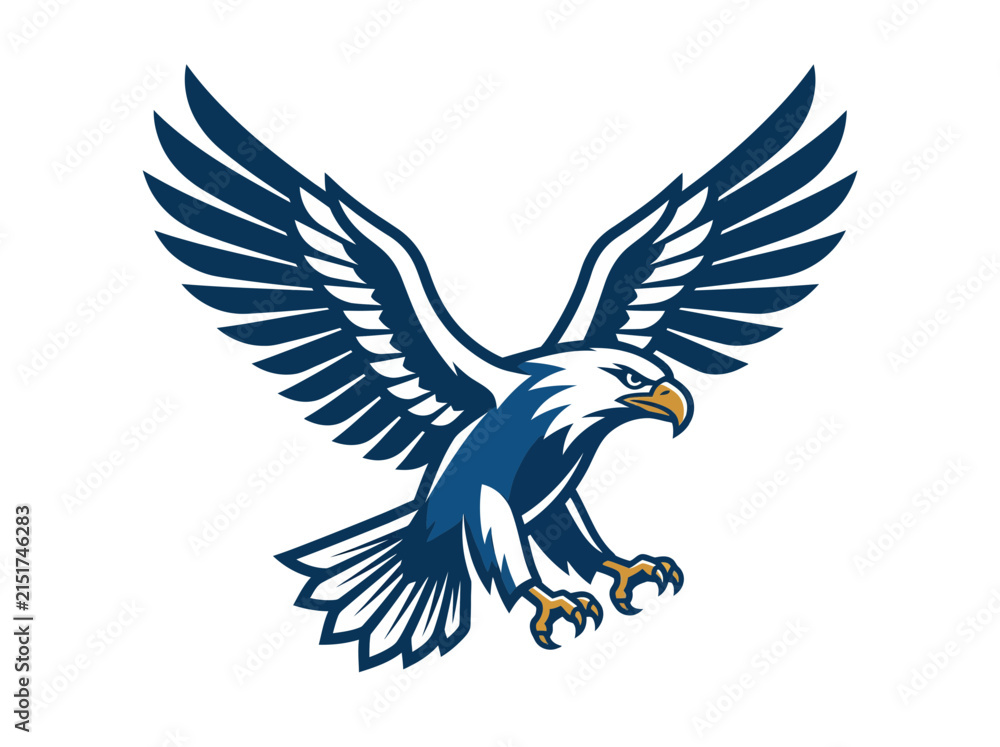 Fototapeta premium Majestic Eagle Landing, Isolated Icon