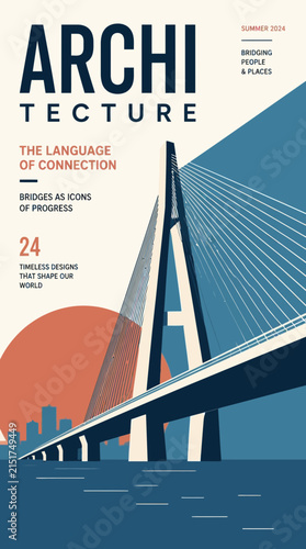 Modern Cable-Stayed Bridge Architecture Design
