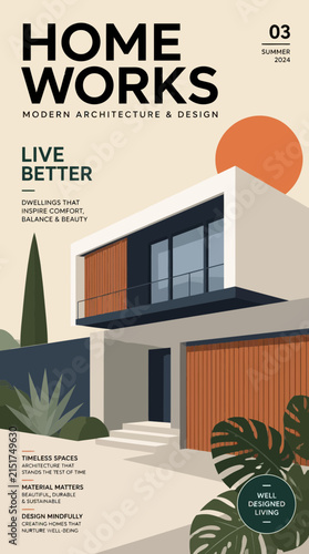 Modern Home Architecture Magazine Cover - Contemporary House Design