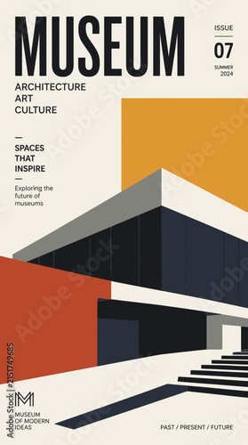 Modern Museum Architecture Design, Art and Culture Magazine Cover