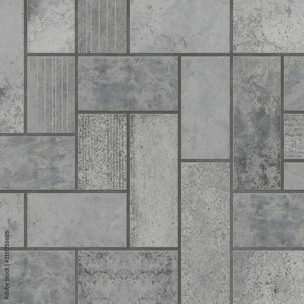 Fototapeta premium Grey natural stone brick wall pattern with textured rectangular tiles background exterior cladding architecture
