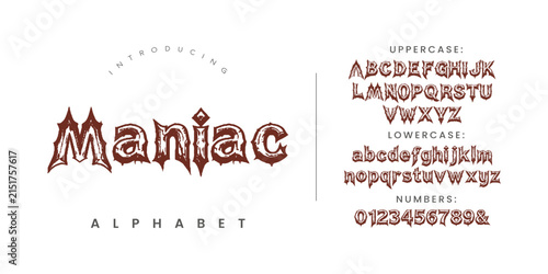 Fotografía Maniac Horror Display Font With Jagged Edges For Spooky Halloween Designs And Po