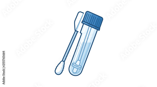 Isometric illustration of a blue and silver digital thermometer.