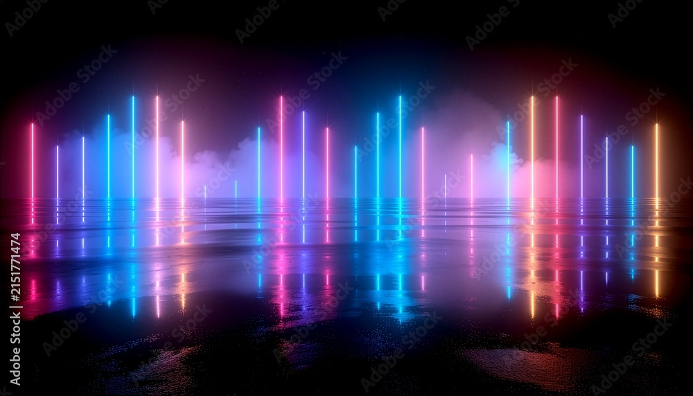 Fototapeta premium Minimal Neon Soundwave