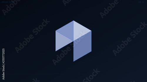 Minimalist Geometric Hexagonal Abstract Shape Isolated on Dark Blue Background for Modern Digital Branding and Corporate Visual Design Concepts