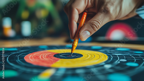 Closeup Hand Drawing Target with Marker Symbolizing Focus and Precision