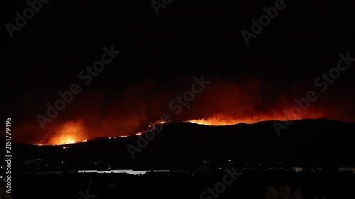 Fred Mtn fire time lapse Lemmon Valley Reno Nevada at night on august 9th 2026