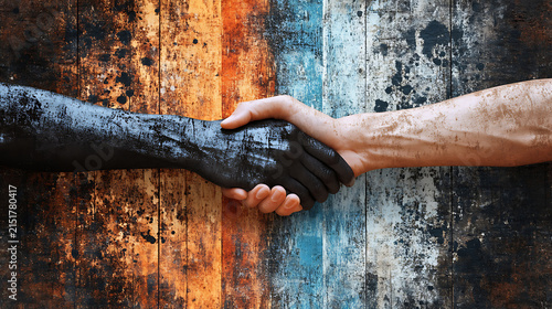Unity and Diversity Handshake Symbolizing Cooperation and Understanding.