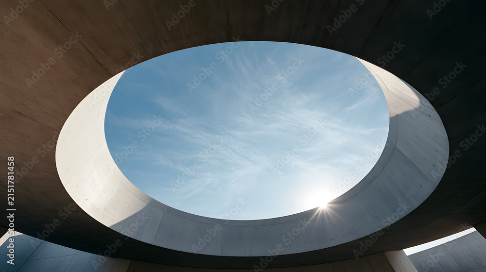 Fototapeta premium Minimal Circular Concrete Pavilion