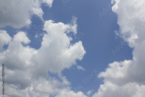 Photography It is a blue sky with fluffy clouds.