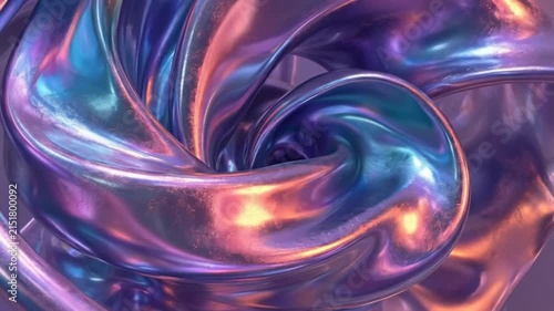 Abstract flowing liquid metal with vibrant iridescent color gradients