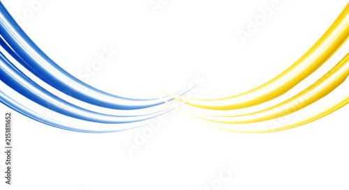 Abstract blue and yellow flowing wave lines background design with a transparent background for creative digital projects and modern graphics