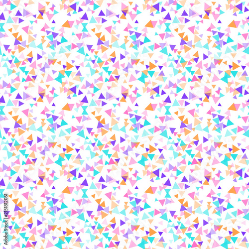 Vintage Synthwave Colorful Geometric Triangles Scatter Pattern Isolated on Transparent Background