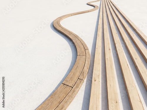 A custom-built route diverging from standardized paths, symbolizing independent decisions, entrepreneurship and creating an individual career direction