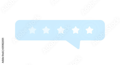 Five star rating review customer satisfaction feedback speech bubble service isolated on transparent PNG background