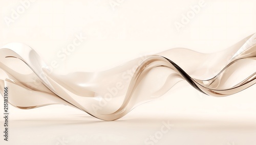 Generative AI creates elegant flowing abstract shapes in neutral tones