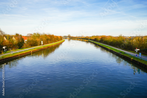 Photography View of the Datteln-Hamm Canal and the surrounding landscape near Bergkamen