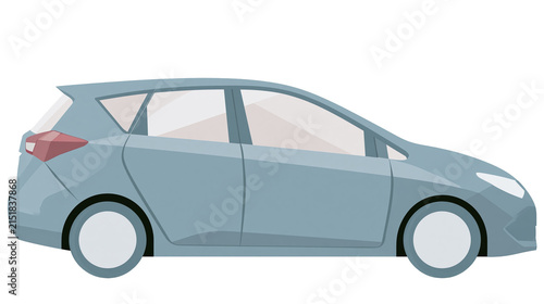 Obraz na płótnie Blue hatchback car side view