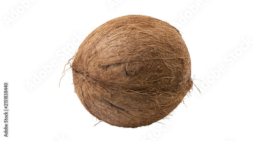 Quadro su tela Whole brown coconut with fibrous husk and visible eye