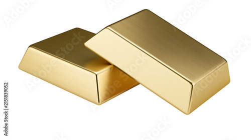 фотографія Two shiny gold bars stacked diagonally