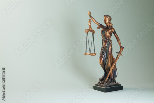 Photography Classic bronze Lady Justice statue