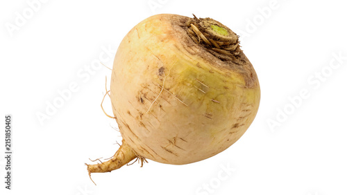 Quadro su tela Whole raw organic yellow turnip root crop vegetable isolated on transparent back