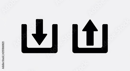 Iconic download and upload arrows: a stark visual of digital data flow.