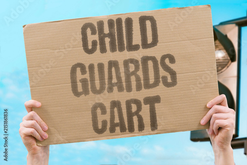 Cuadro en lienzo "Child guards cart" The temporary absence of a parent makes the child responsible