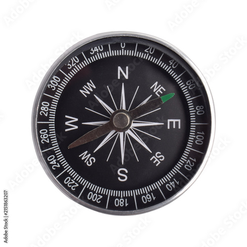 Metal Compass Isolated on White Background