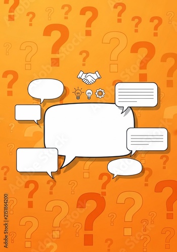 Vibrant Orange Questions & Idea Bubbles: Brainstorming Synergy and Collaboration