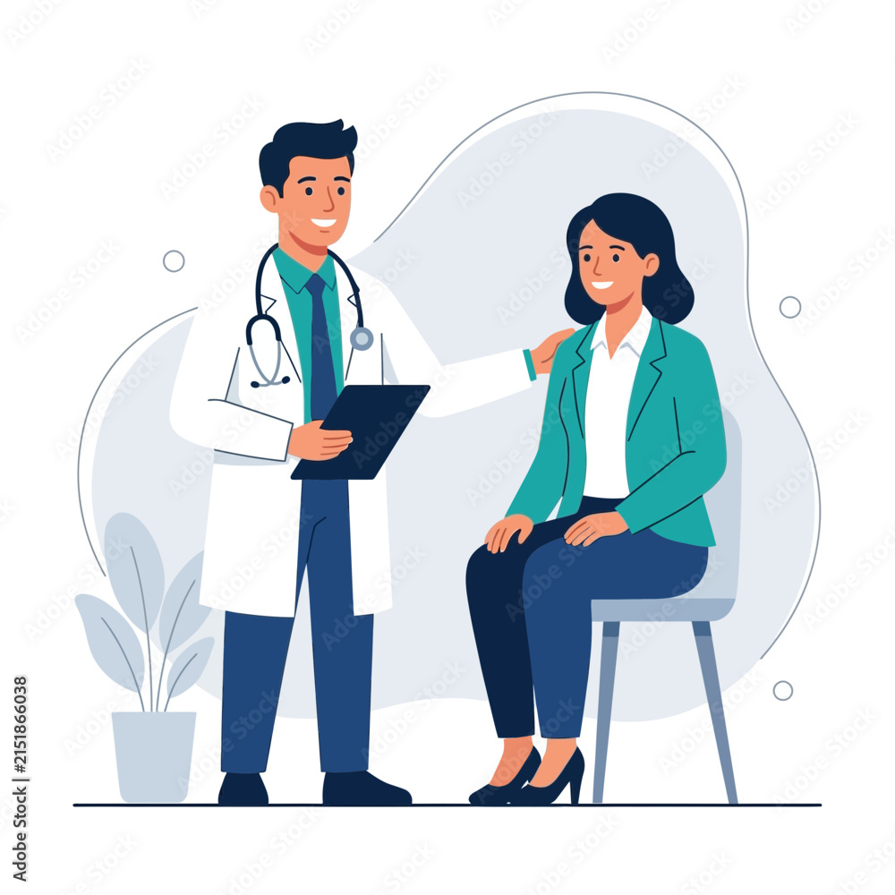 Fototapeta premium Doctor Comforting Patient During Medical Consultation