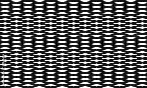 Diamond lattice pattern featuring overlapping black shapes for sophisticated decorative background or complex textile textures.