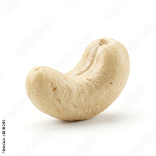 Cashew Isolated on White Solid Background, Natural Ingredient for Healthy Cooking, Culinary Recipes, and Food Photography
