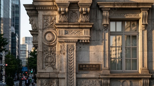 Ornate classical building facade with intricate stone carvings.