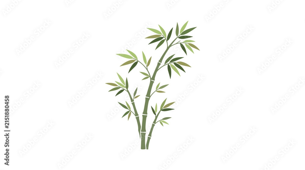 Naklejka premium Minimalist Hand Drawn Bamboo Stalk Illustration