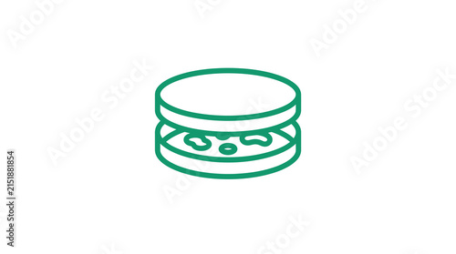 Green petri dish icon with bacterial culture.