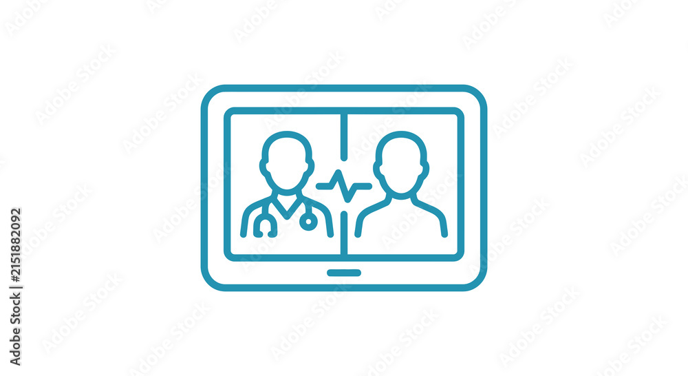 Fototapeta premium Online video consultation between doctor and patient.