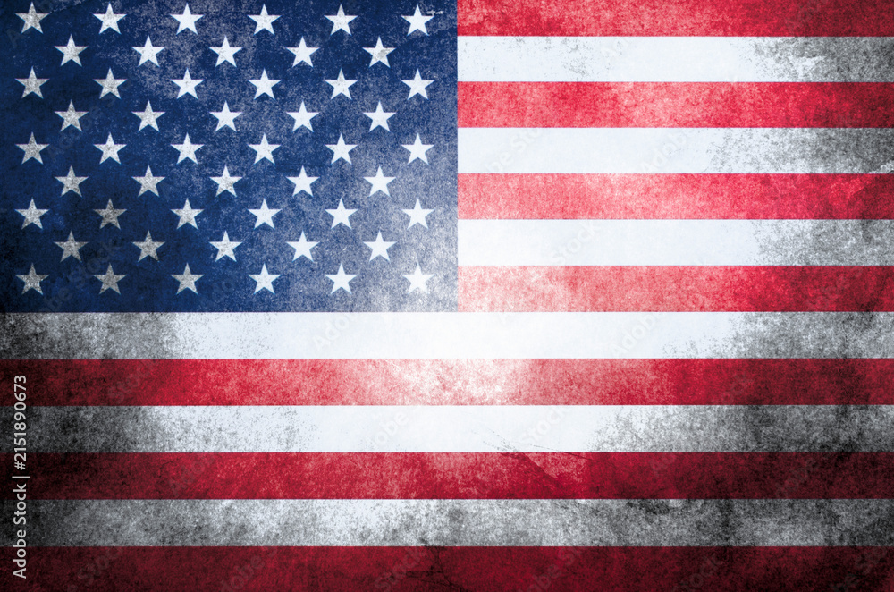 Obraz premium Grunge USA flag. American flag with grunge texture.