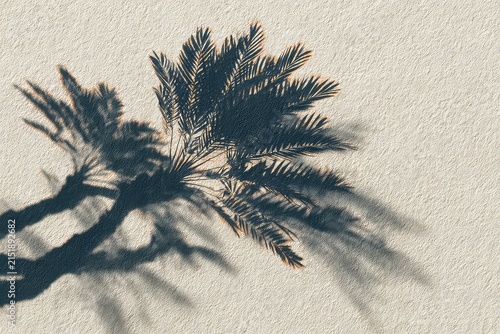 Minimalist palm shadow overlay for product