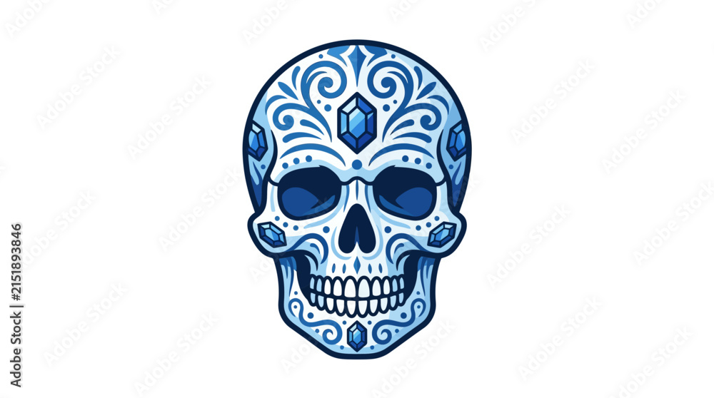 Fototapeta premium Blue crystal sugar skull.