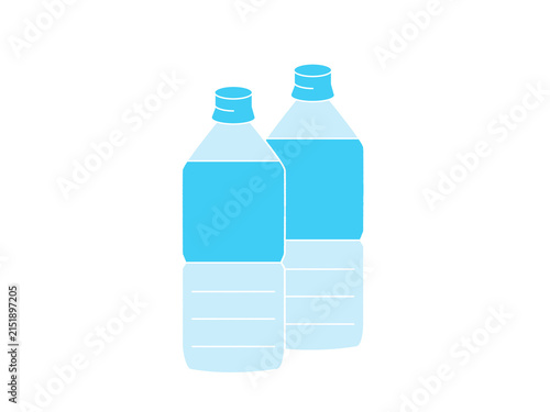 Stockpiled emergency drinking water in plastic bottles／備蓄水・保存水のペットボトル