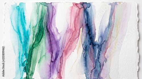 Aurora-Inspired Watercolor Veils in Blue Green Pink and Violet, Abstract Background