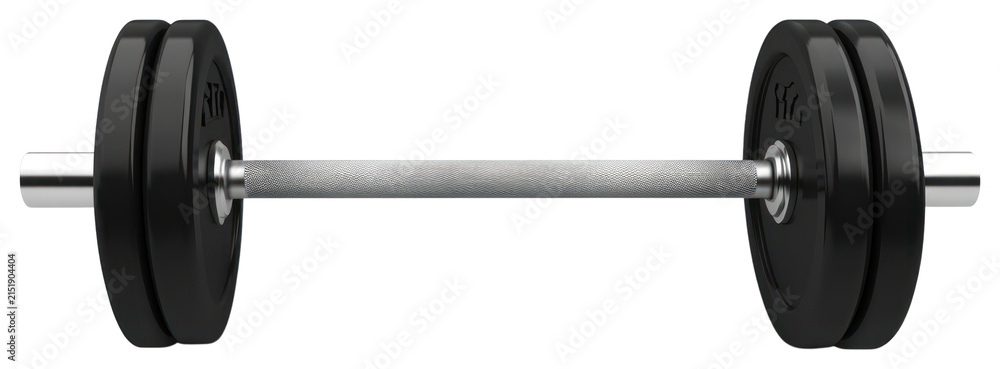 Fototapeta premium Barbell exercise bathroom fitness.