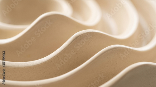 Abstract beige wavy texture background with 3D curves