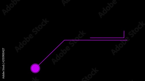 Animated callout lines for text with futuristic HUD interface elements on a black background, 4K video.
