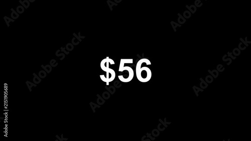 Countdown timer from 0$ to 100% with circular loading animation on transparent background.